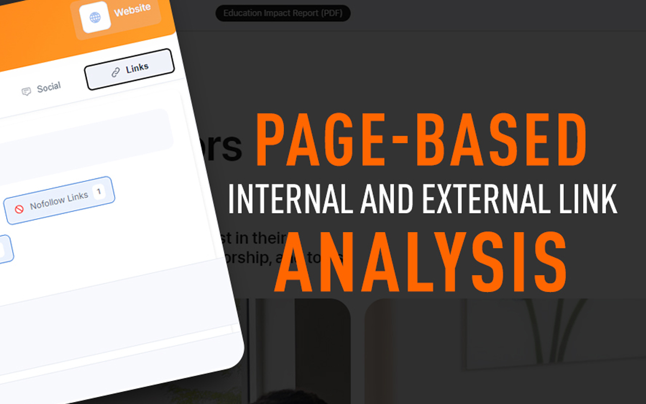 Crawlhive Links panel: internal, external and nofollow link analysis across the crawled site