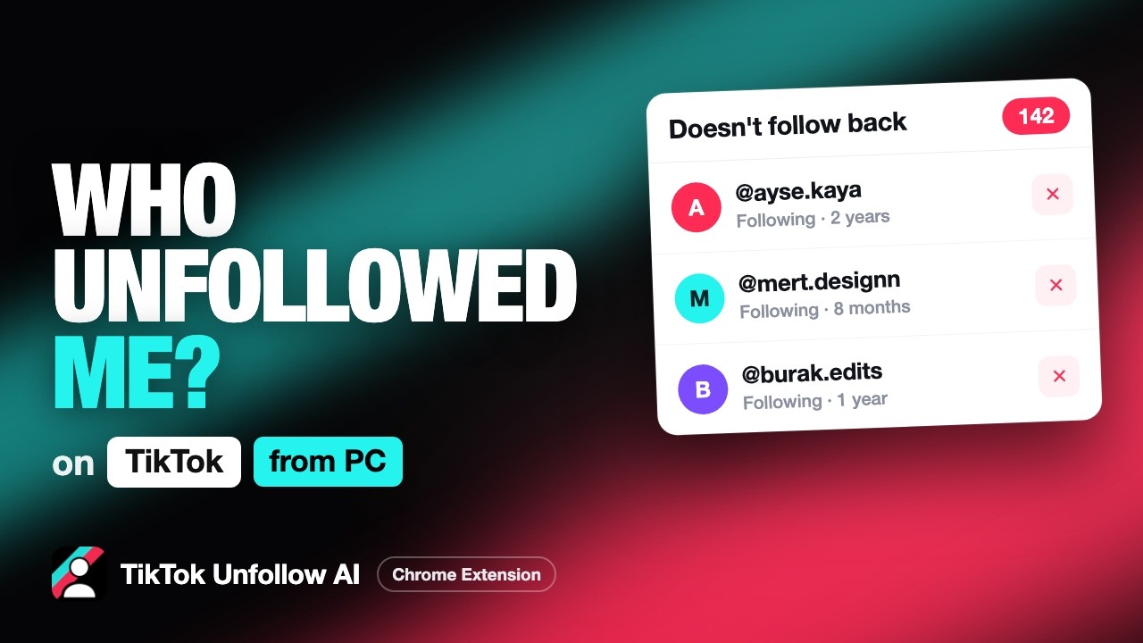 Vista previa del vídeo de la extensión TikTok Unfollow AI para Chrome